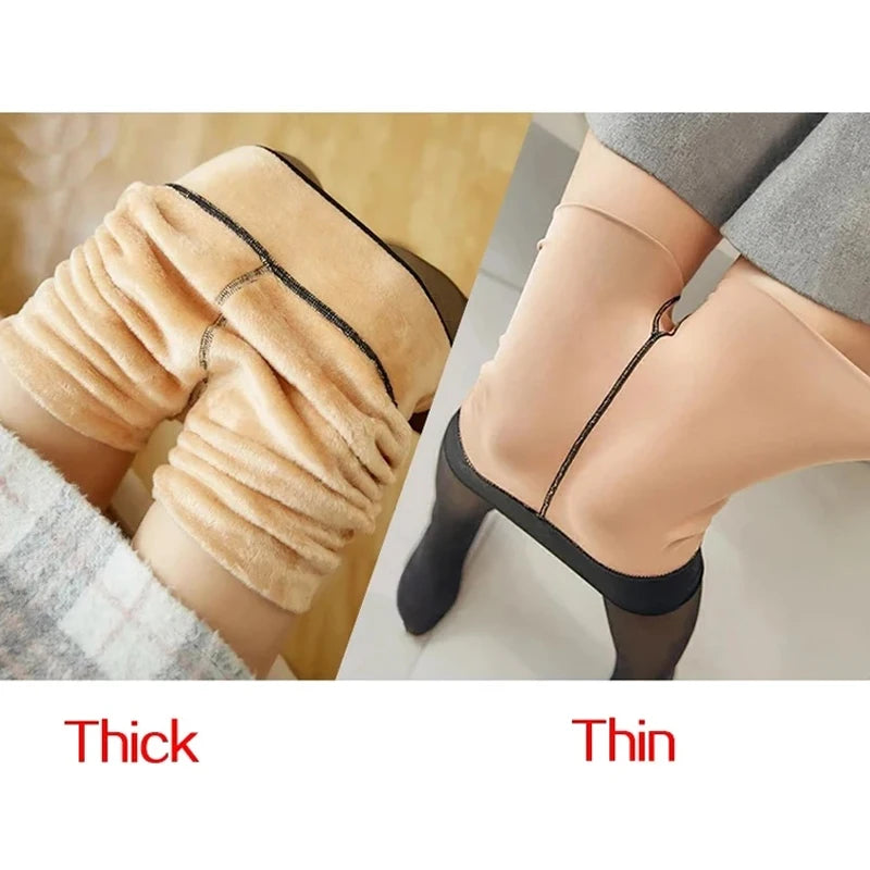 Thermal Stockings Woman Fleece Tights Winter Warm Tights Elastic Velvet Pantyhose Thin