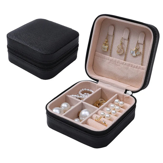 Simple Jewelry Box Wholesale Travel Portable Ring Necklace Earrings Studs Earrings Storage Box Jewelry Organizer